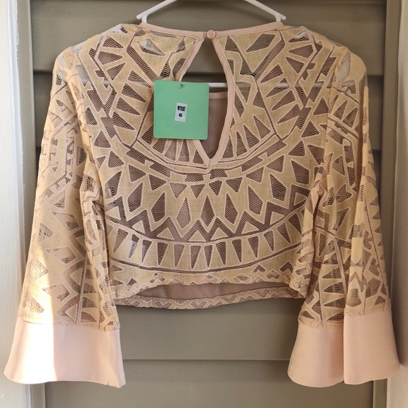 Geometric Lace Crop Top - Picture 2 of 6